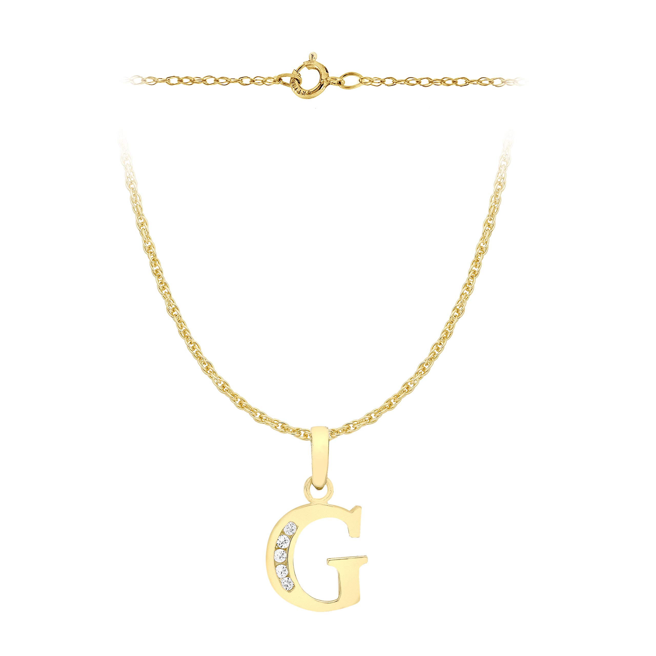 Collana con Pendente da Donna in Oro Giallo 9K (375) con Zirconia Cubica