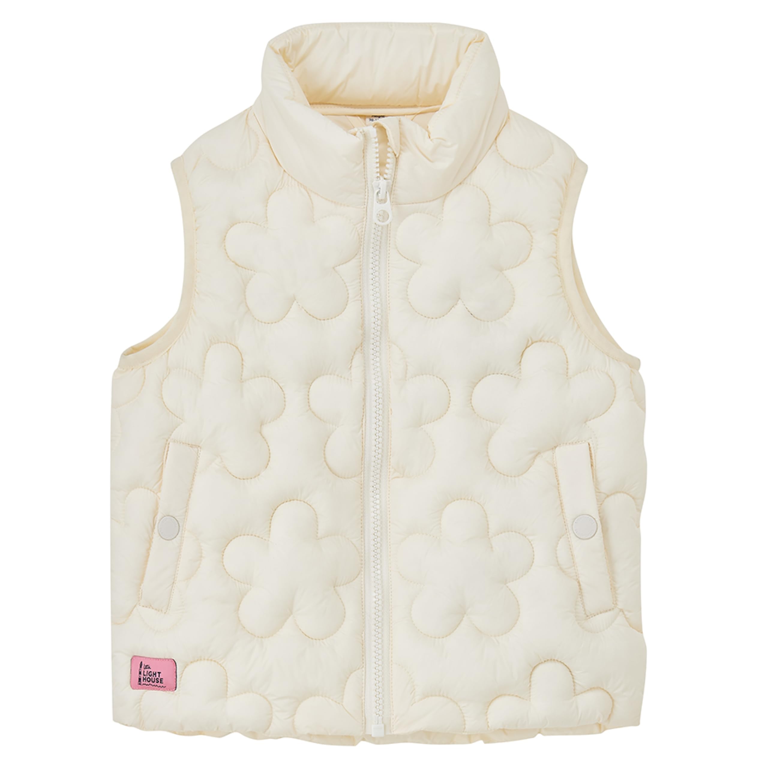 LightHouse Girls Amber Gilet - Kids Padded Vest with Recycled Fill - Coconut - 1-2 Years