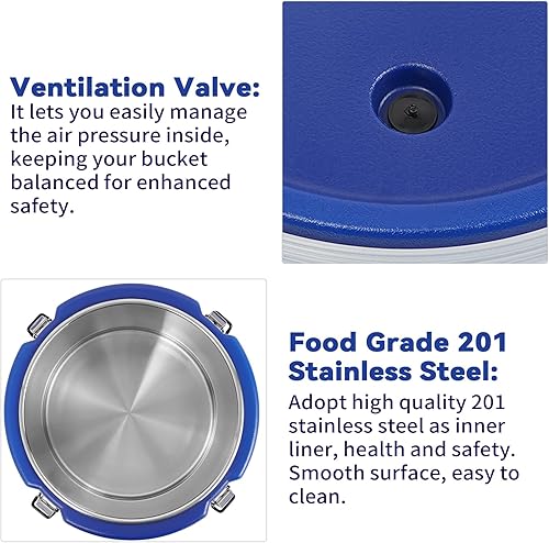 Miniatura 5 de Contenedor de Sopa Aislado de 21QT de 5.28 Galones, Calentador de Alimentos Comercial para Alimentos Calientes y Fríos, Caja Caliente para Catering,