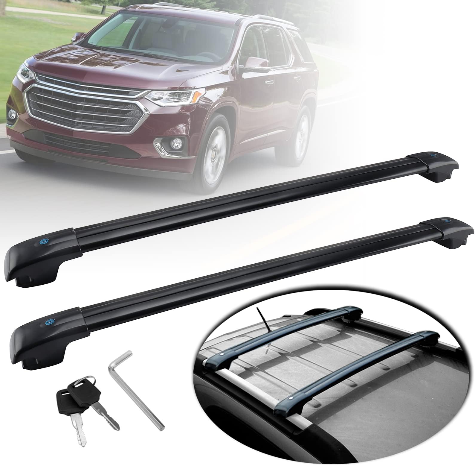 Amazon.com: HEKOTE Roof Rack Rail for Chevy Chevrolet Traverse 2018 ...