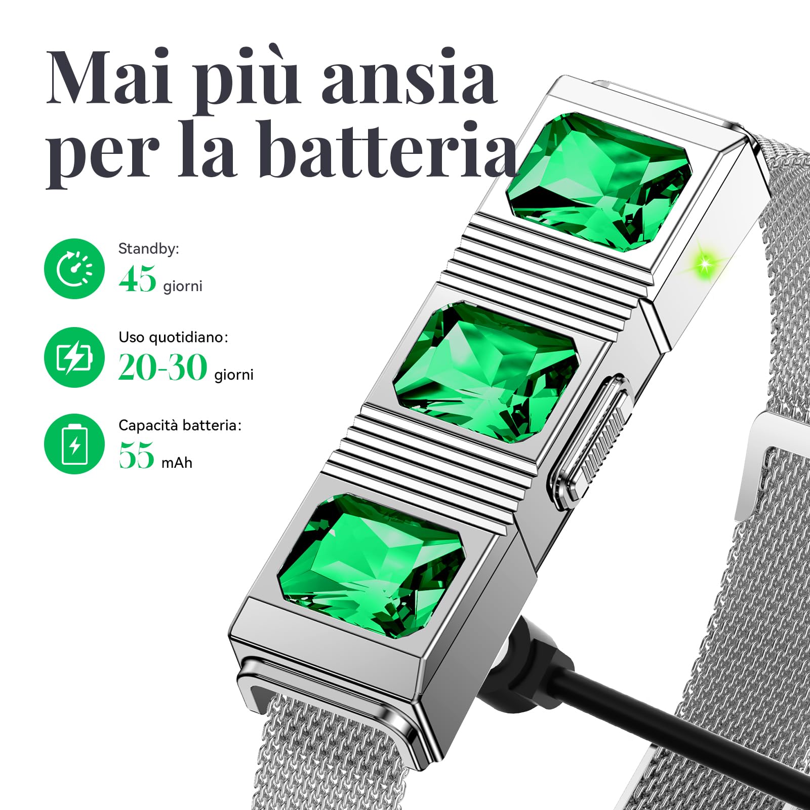 Fitness Tracker Smartwatch alla Moda senza Display per Uomo Donna | 24/7 Attività Sonno con Frequenza Cardiaca Ossigeno nel Sangue HRV, 20 Giorni, 170+ Modalità Sportive, nessun ABO Richiesto