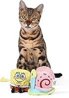 Vista 3 de SPONGEBOB SQUAREPANTS for Pets 2pc Cat Toy Collection, Spongebob and Gary Plush Toys Infused with Catnip Official Nickelodeon Pet Products