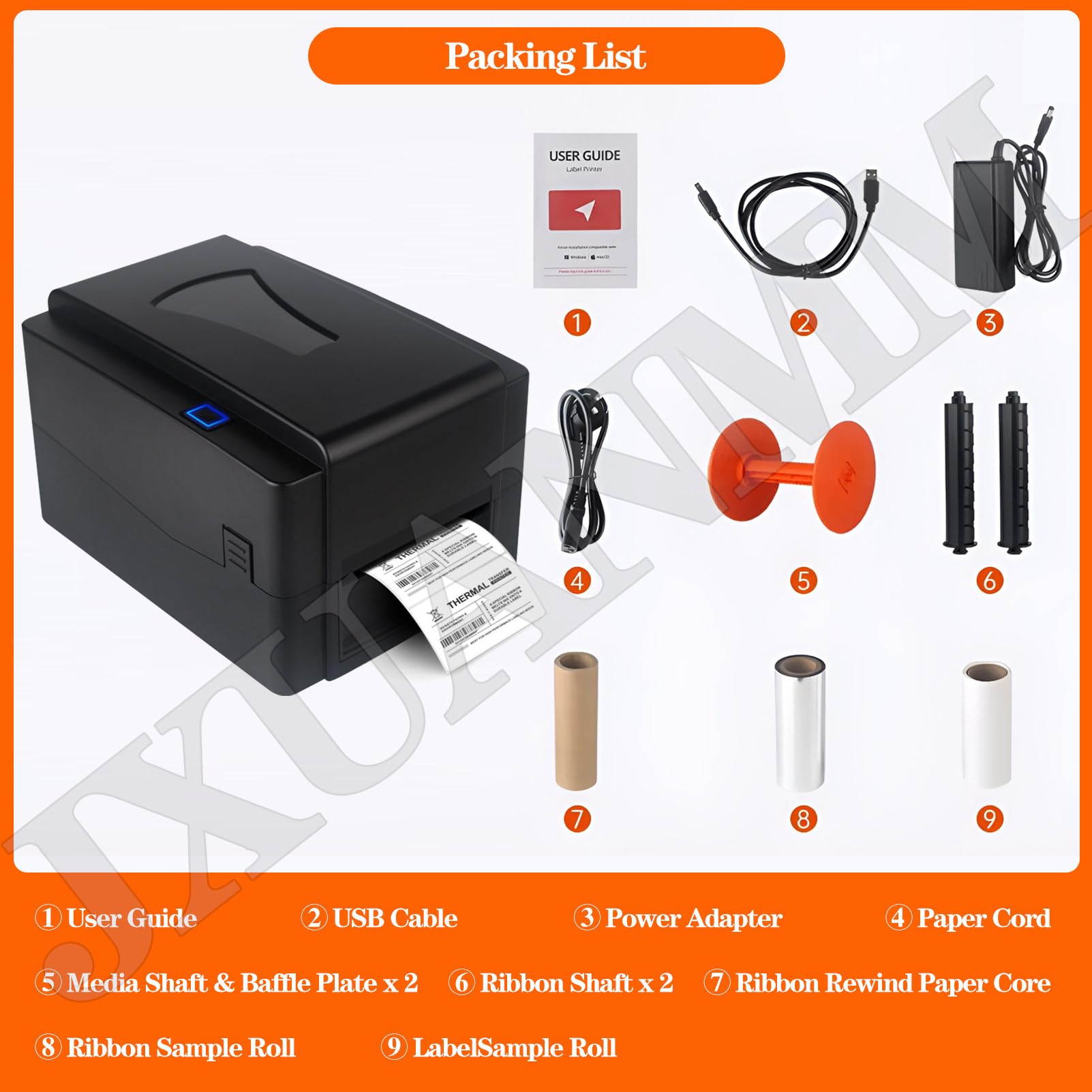 Stampante per Etichette a trasferimento Termico e Termica Diretta da 4,1", di spedizione Dual-Mode con 300 DPI, Codici Barre pacchi spedizione, Etichette, Ufficio Domestico Printer