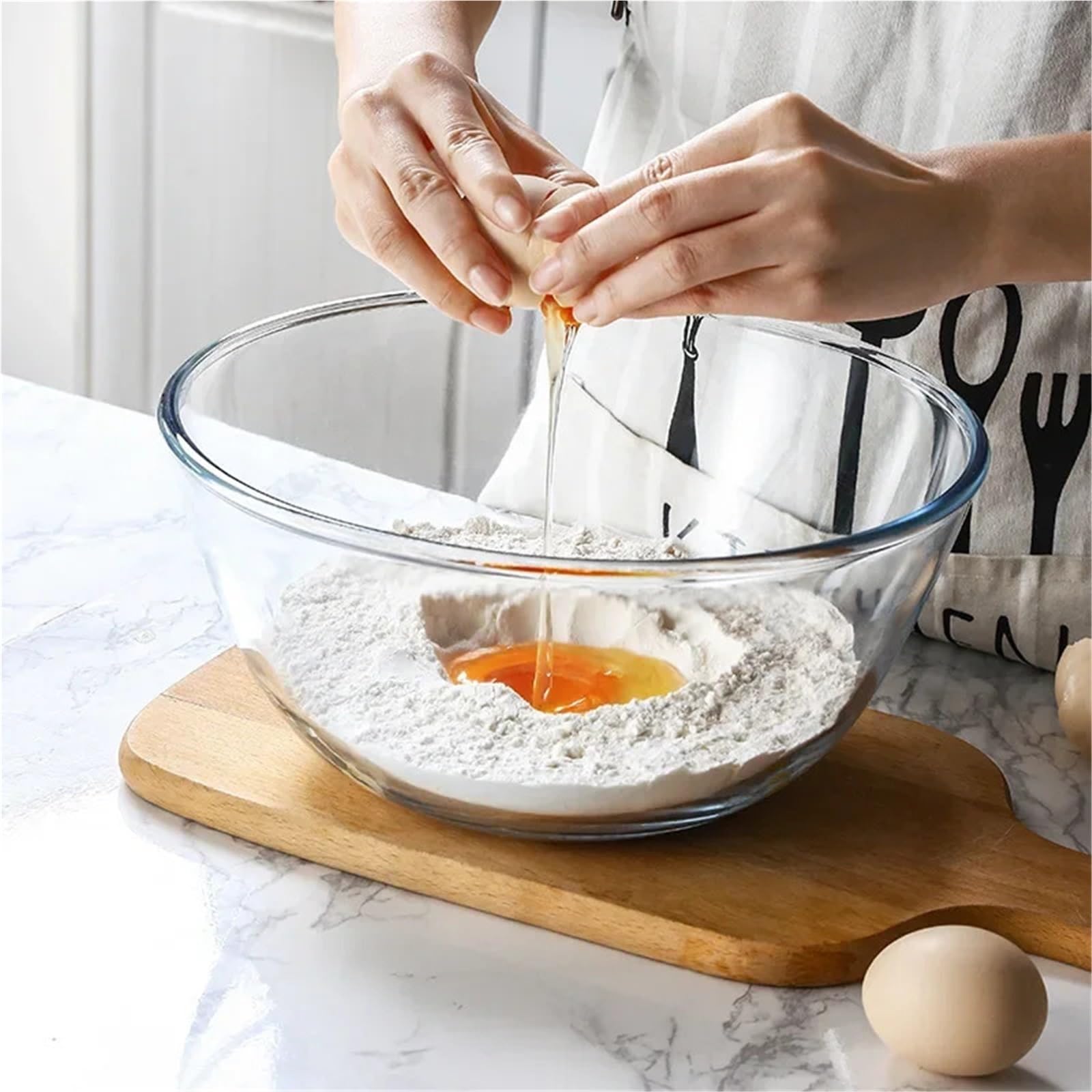 Salatschüssel 2 stücke Transparente Glas Salat Schüssel Extra Große Nudel Ramen Kreative Schalen Mikrowelle Suppe Reis Hause Küche Werkzeuge Für Die Küche(1600ml)
