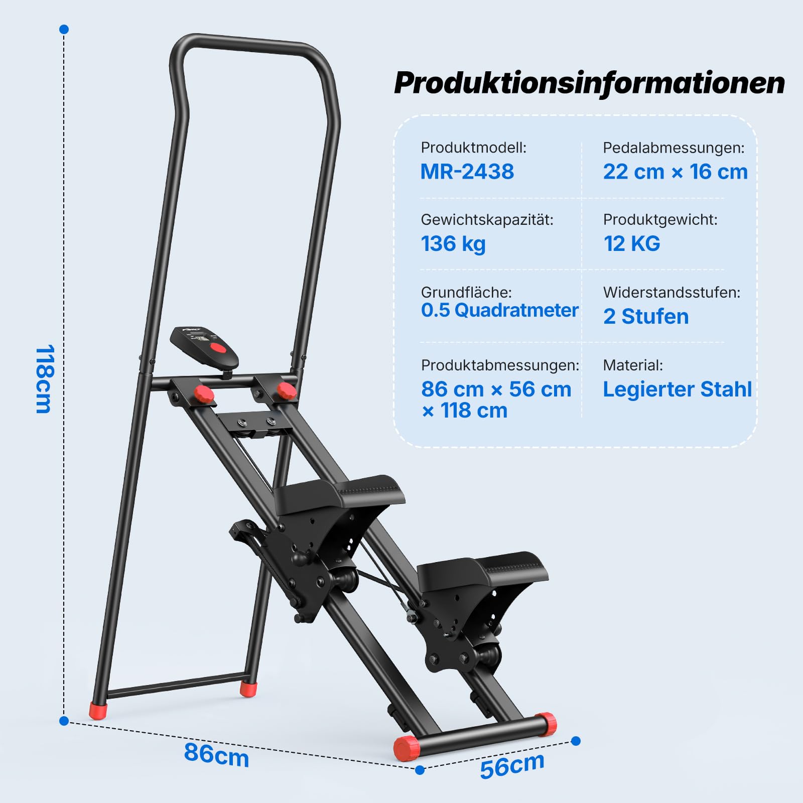 MERACH 2025 Neues Stair Stepper für Home Gym Übung,Vertical Climber Maschine für Ganzkörper-Workout,Compact Folding Cardio Übung Climber mit erweiterten Schrittweite,verstellbare Lenker & Pedale
