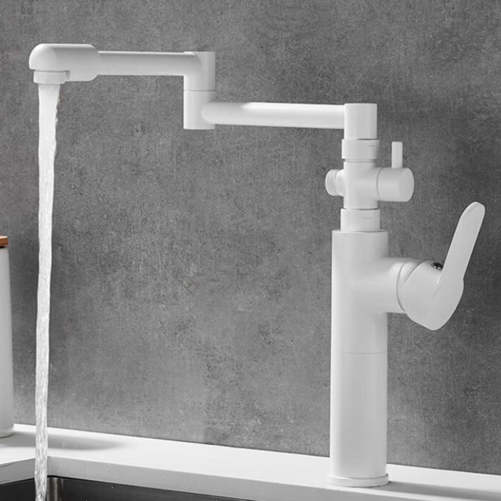 ZQFHSX Kitchen Faucet with Dishwasher Connection, Brass Swivel Folding Sink Tap
