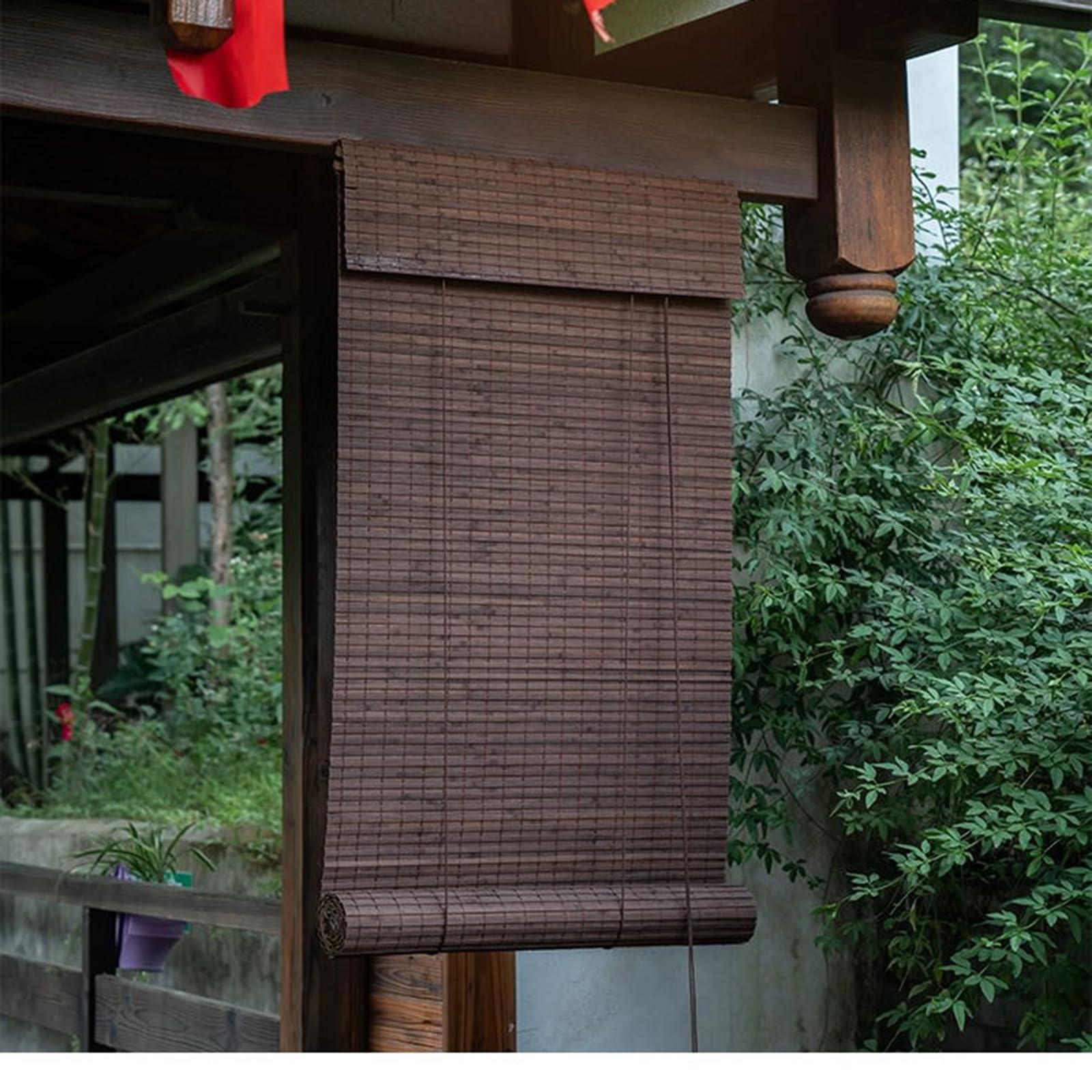 thumbnail: Retro Bamboe Rolgordijnen – Natuurlijk Zonnescherm Met 90% Verduistering, Aanpasbaar Formaat Voor Ramen En Deuren