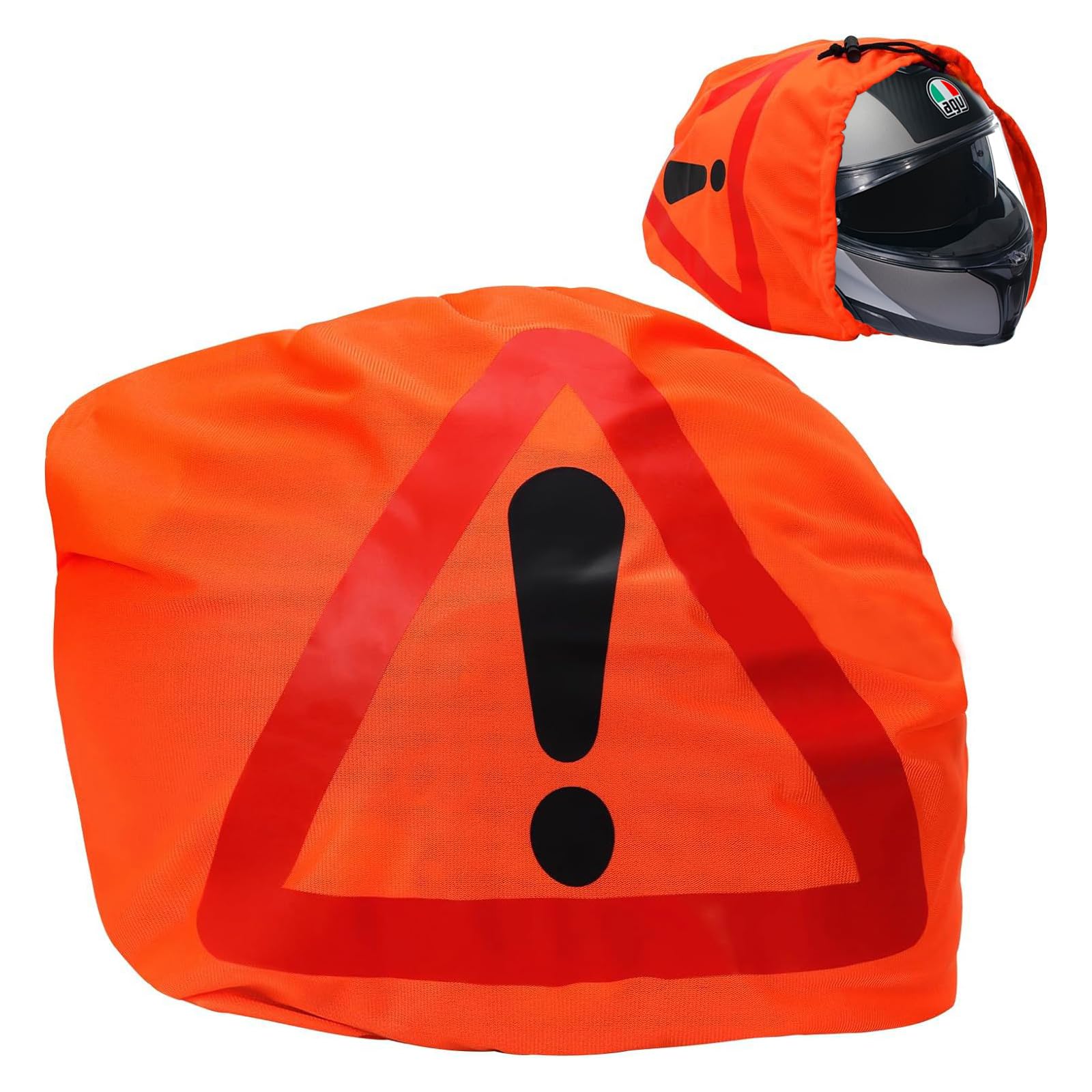 Warndreieck Helmüberzug Motorrad - Orange Fluoreszierend 43x46cm Für Unfallsicherung