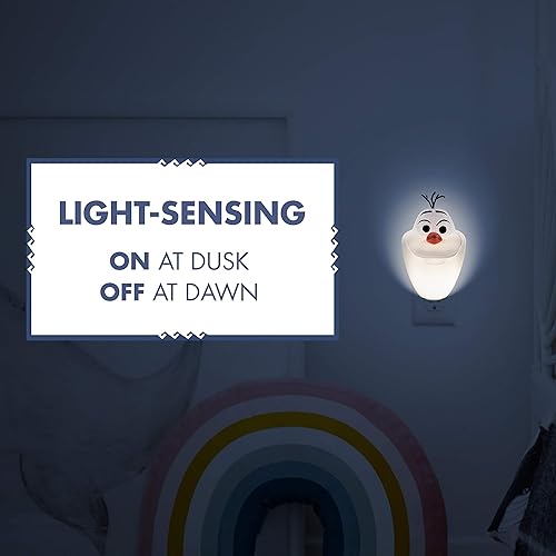 Miniatura 4 de Disney Frozen Olaf - Luz nocturna LED que cambia de color, enchufe, sensor de atardecer a amanecer, blanco alto/bajo, edición para coleccionistas,