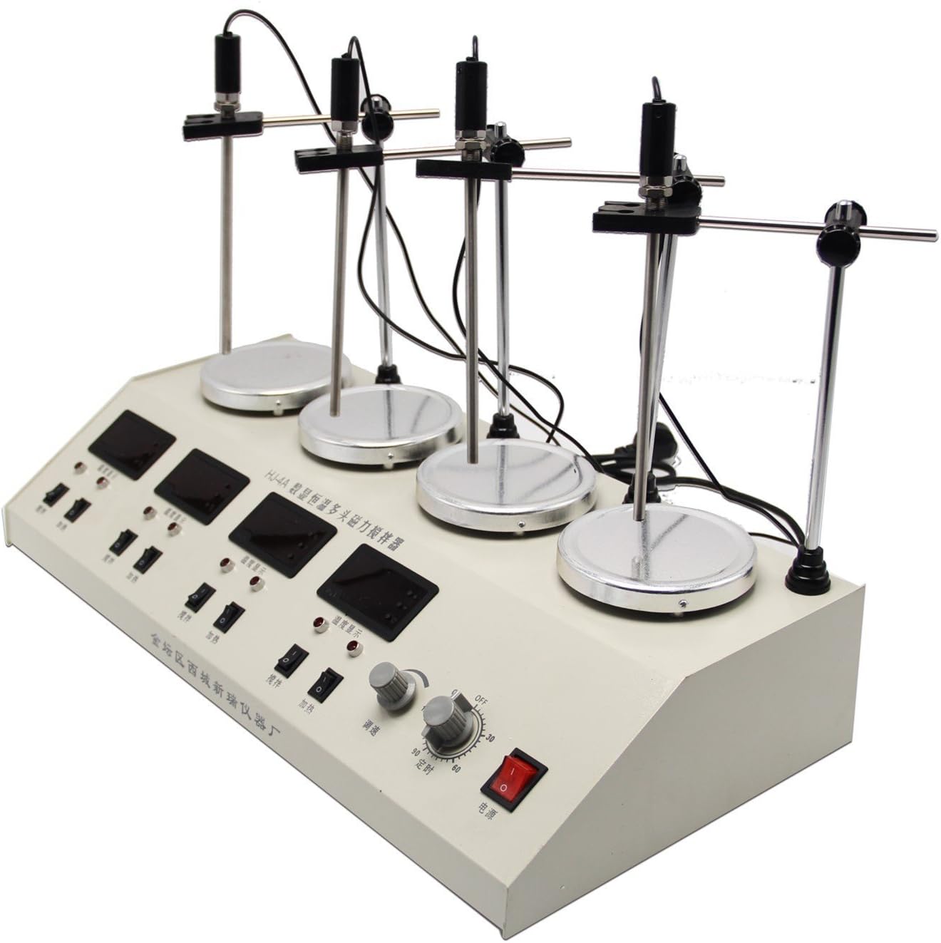 MXBAOHENG 4 Heads Multi Unit Digital Thermostatic Stirrer Hot