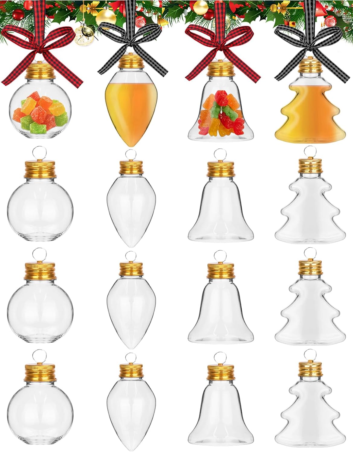 Yotako 16Pcs Fillable Christmas Ornaments