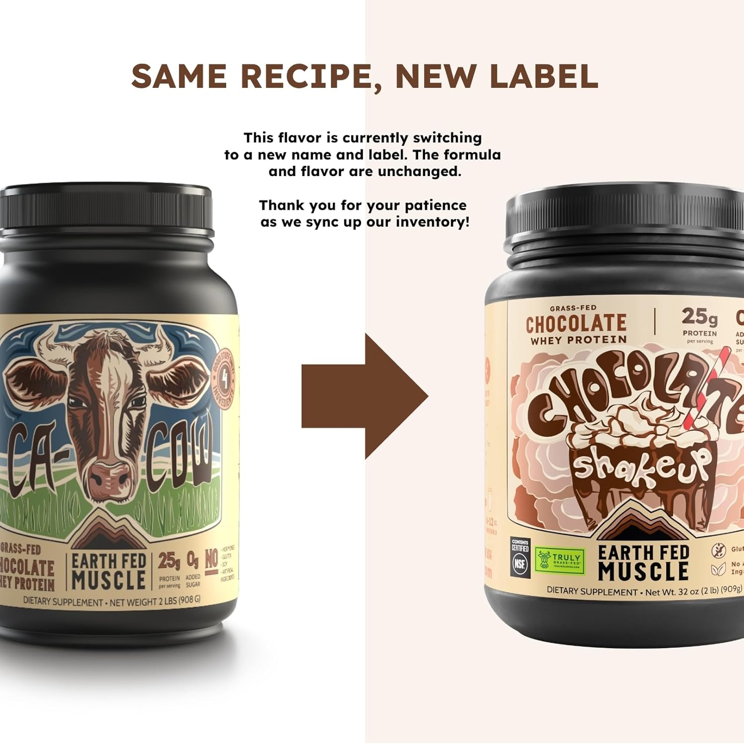 Earth Fed Muscle Chocolate Shakeup Truly Grass Fed Whey Protein Isolate NSF-Certified. No Artificial Ingredients, Soy Free, Gluten Free, Non-GMO and Hormone Free (2 Pound, 29 Servings, Chocolate) - Image 3