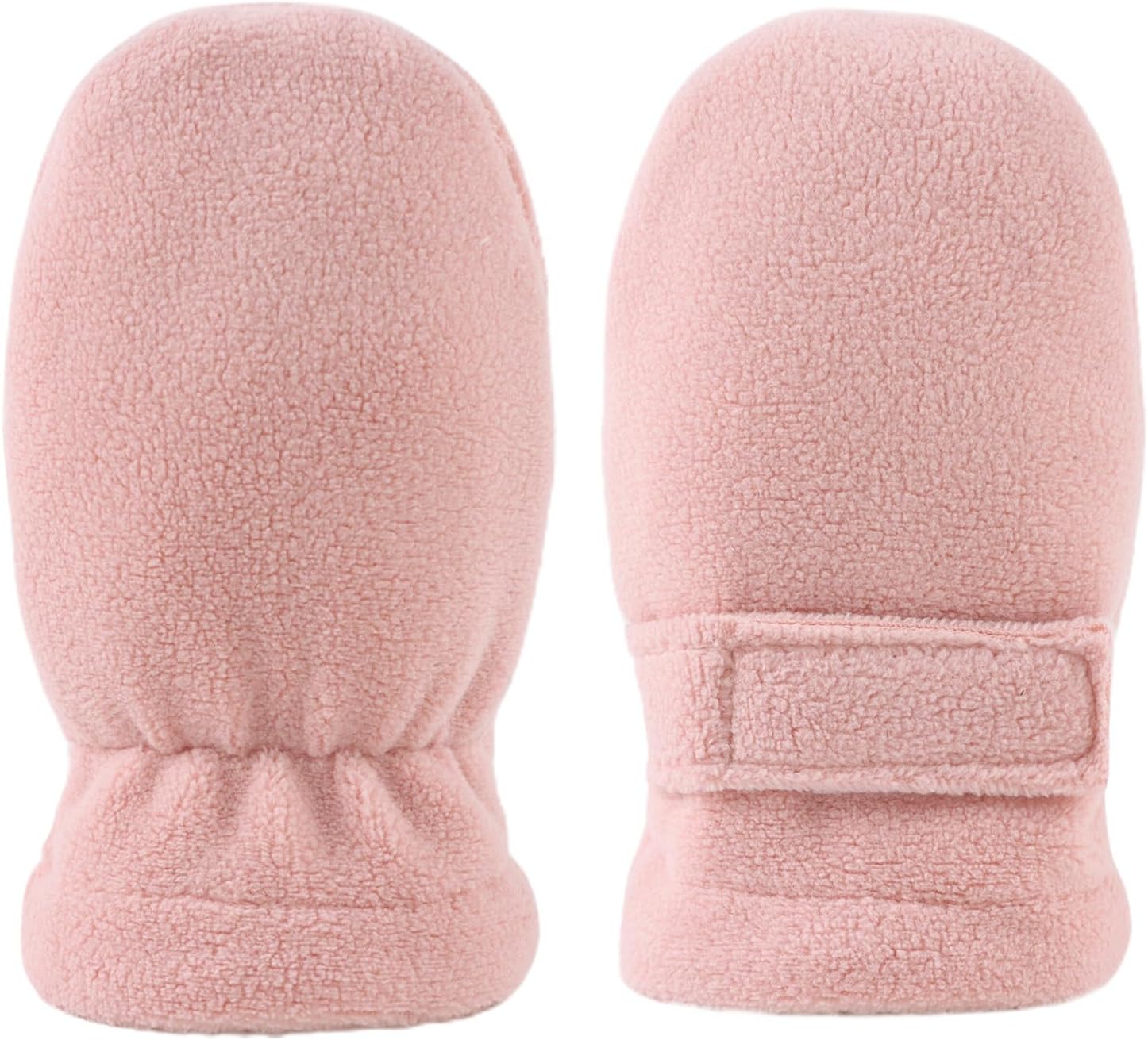 Newborn Baby Mittens Toddler Winter Warm Fleece Lined Gloves No Scratch Adjustable Mitten for Infant Boys Girls