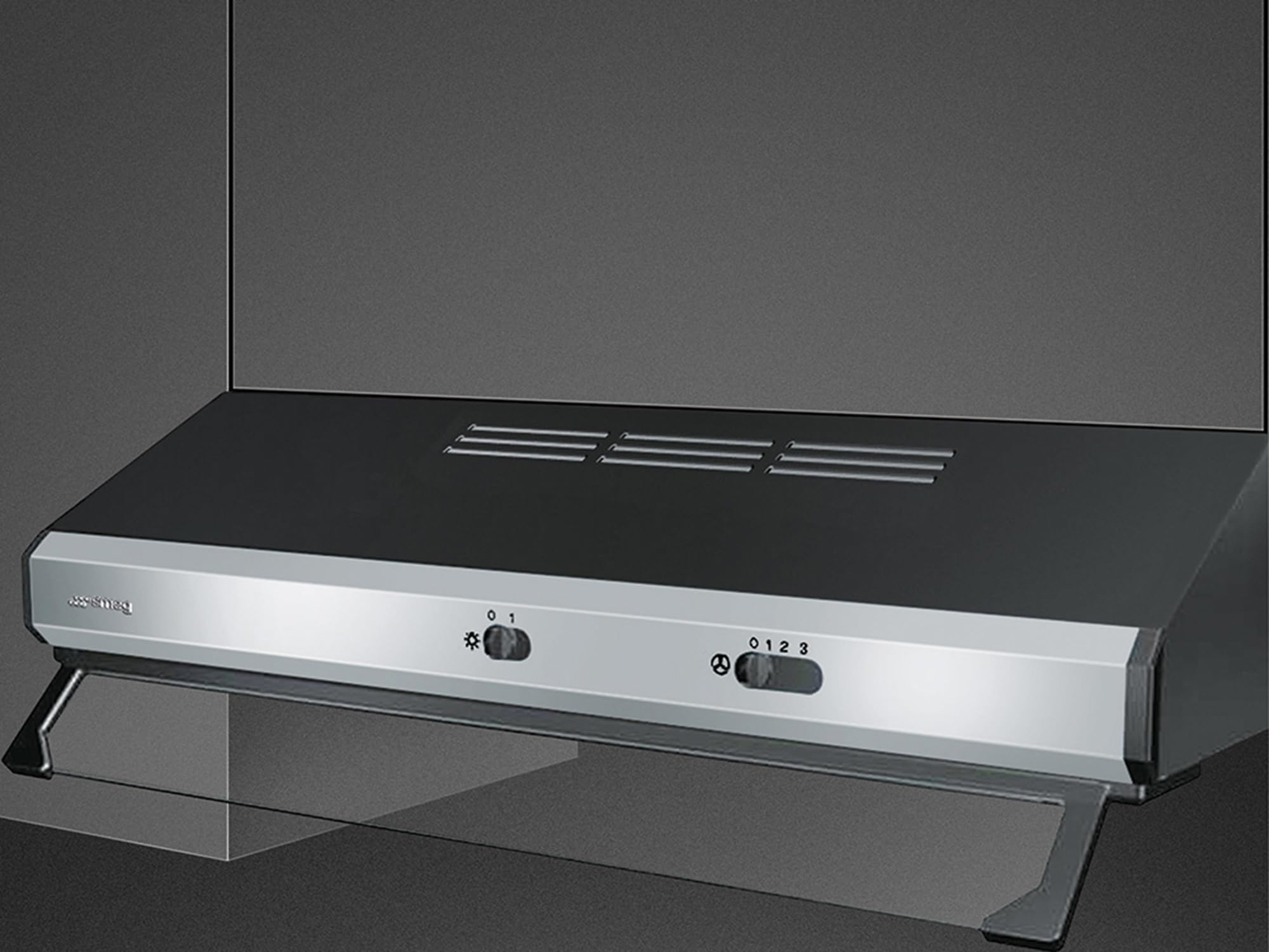 Smeg KSEC61XE3 - Cappa cucina, sottopensile, 60x49 cm, colore Nero, Classe energetica C