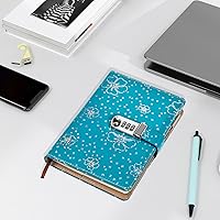 Vista 2 de ARRLSDB PU Leather Journal with Lock, A5 Size Diary with Combination Lock Password Notebook Locking Student Diary Notepad (Green)