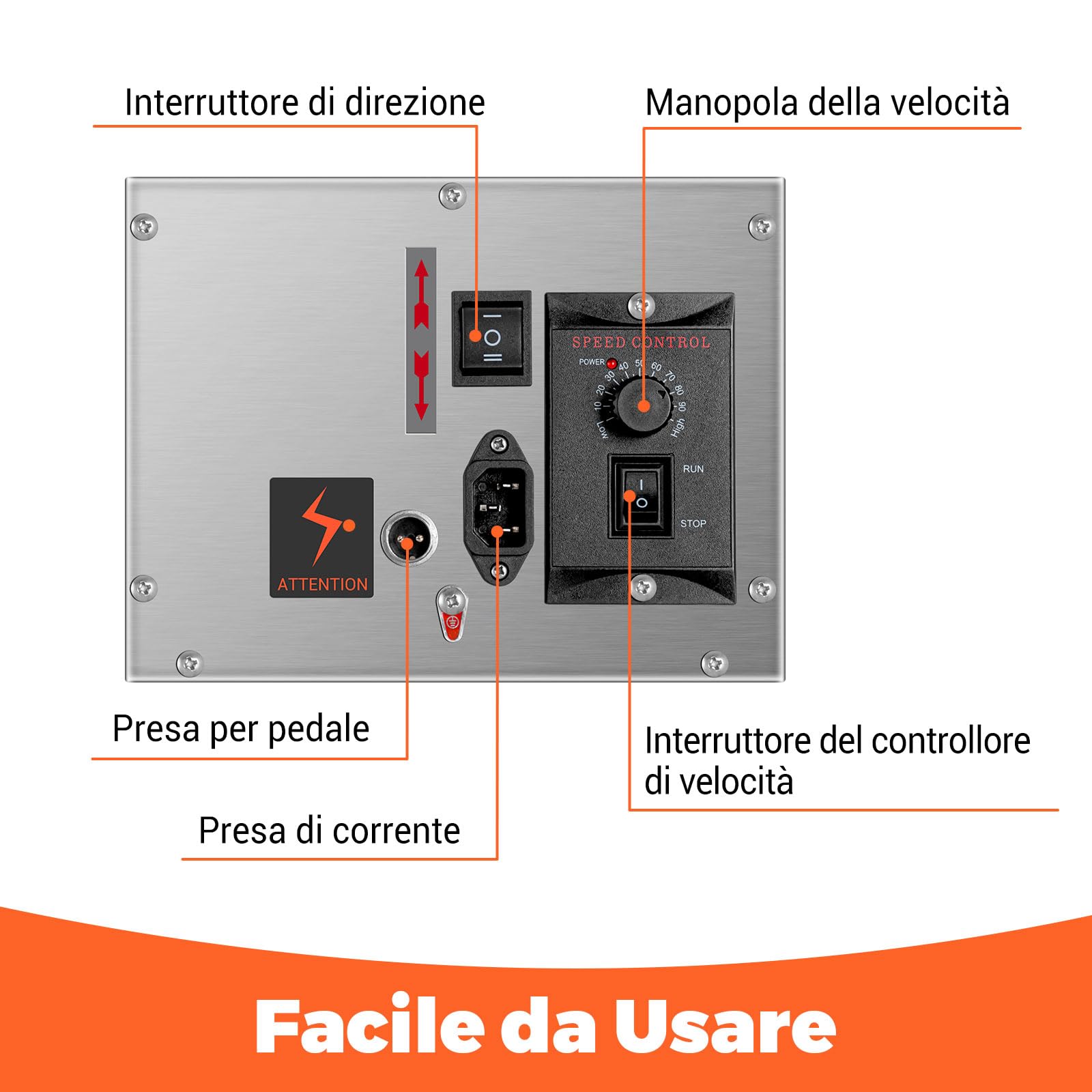 LEEVOT Insaccatrice Elettrica Macchina per Salsiccia Verticale Acciaio Inox (15 L, 240 W, Pedale, tubi di riempimento 16/22/32/38 mm)