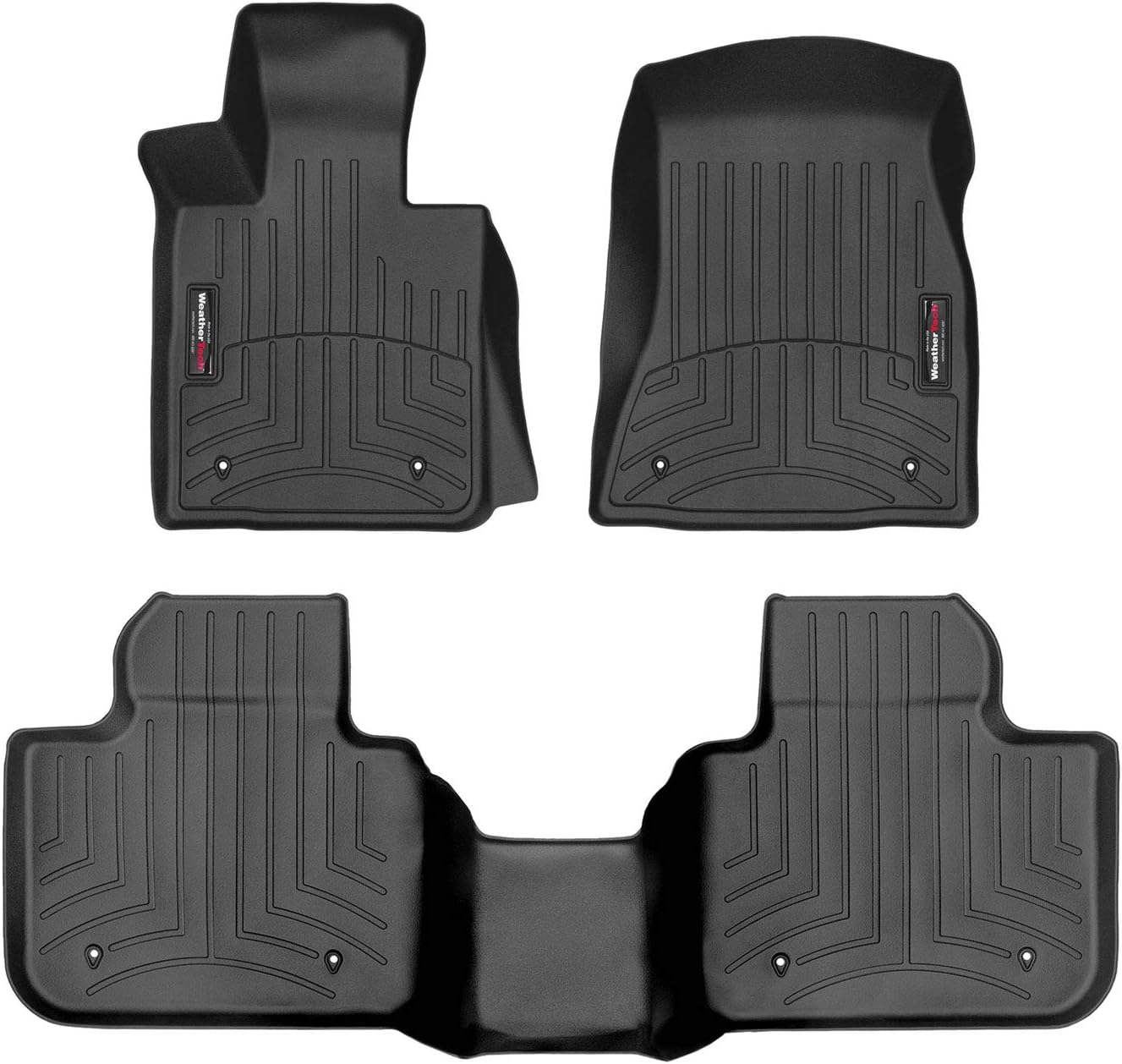 WeatherTech Custom Fit FloorLiners for BMW 6-Series Gran Turismo - 1st & 2nd Row (441303-1-2), Black