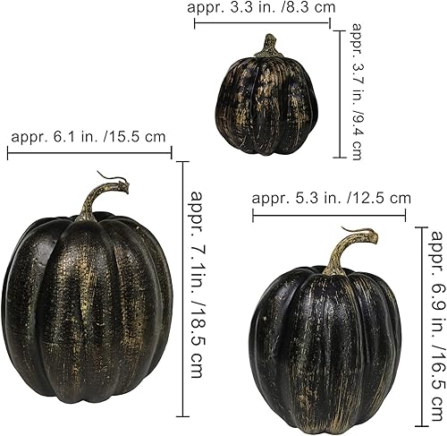 Vista 95 de Winlyn 7 calabazas artificiales verdes surtidas, calabazas de cosecha de color verde oscuro, calabazas decorativas de espuma para granja, otoño