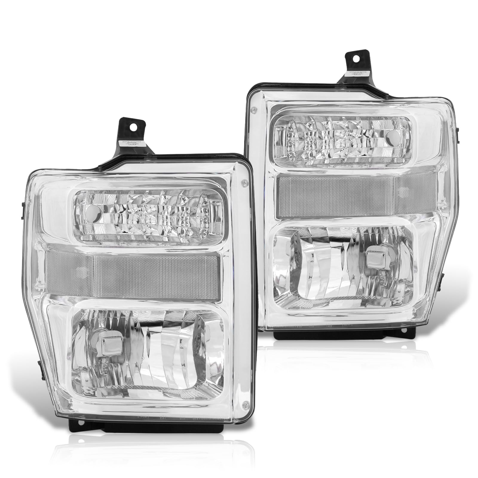 AJP Distributors Front Driving Bumper Signal Headlights Headlamps Head Lights Lamps Assembly Pair Set Left Right Compatible/Replacement For F250 F350 F450 F550 Super Duty Truck 2008 2009 2010 08 09 10