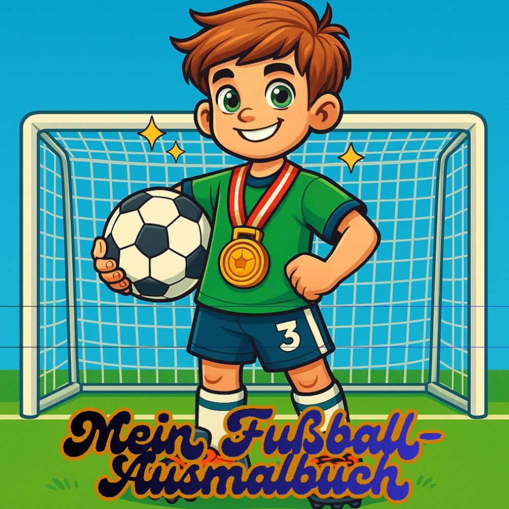 Fußball Ausmalbuch für Kinder: Kreativer Malspaß für kleine Kicker - viele coole Fußballbilder zum ausmalen