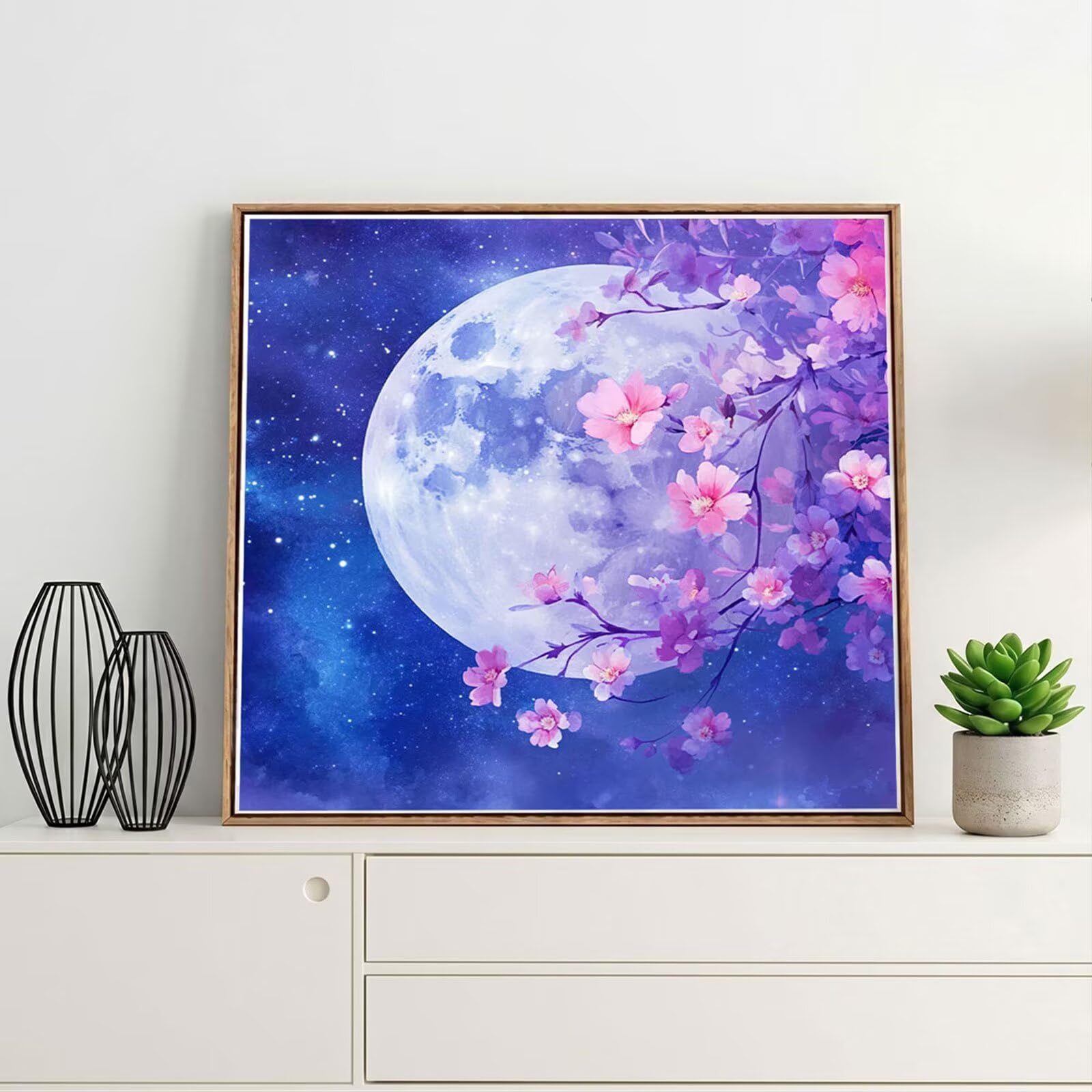 Diamond Painting Adulti, Luna Diamond Painting Kit Completo, 5D Pittura Diamante Bambini Attività Manuale Creativa e Idea Regalo, Diamantini Crystal Art Tela Fai Da Te Kit 80x80cm Fiore FX#1226