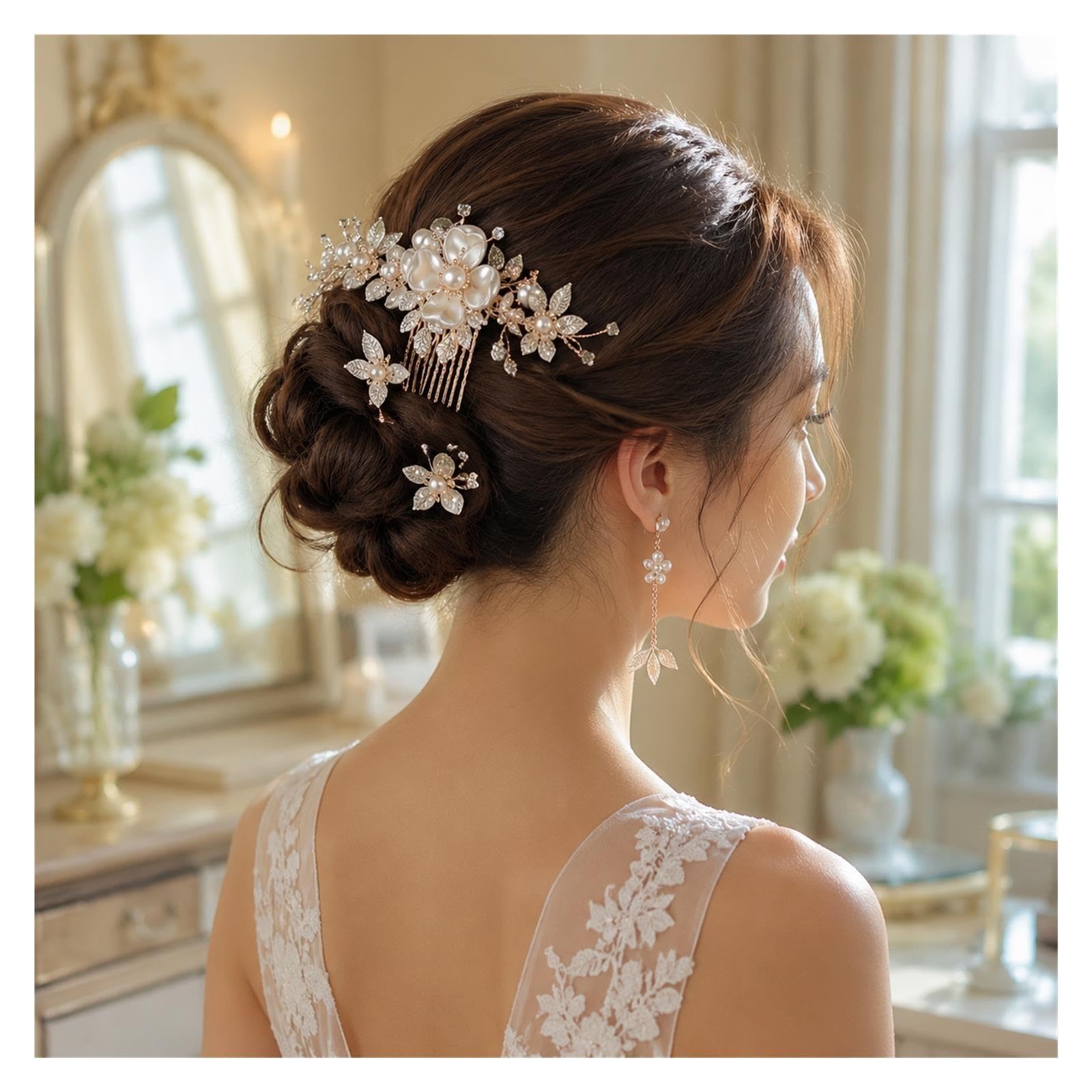 peigne à cheveux de mariée Accessoire for cheveux de mariage en perles d'inspiration