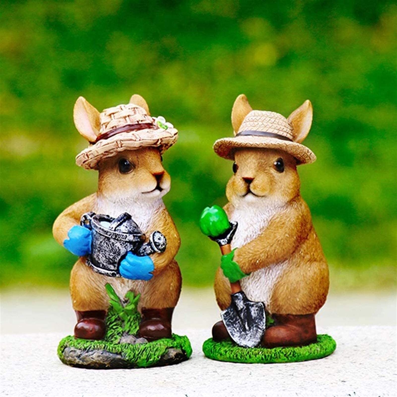 Ozdoby ogrodowe ozdoby ogrodowe na zewnątrz dekoracje figurki królika figurki do ogrodu Yard rzeźba wystrój bajkowe ozdoby ogrodowe