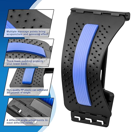 Miniatura 5 de Estirador de espalda para aliviar el dolor de espalda baja, dispositivo de agrietamiento lumbar ajustable de 4 niveles para hernia de disco,