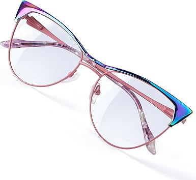 Blue Blockers Glasses for Women, Bluelight Glasses with Cat Eye Frame for Style, Comfort, Eye Strain Relief