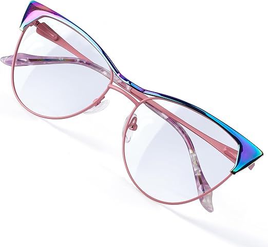 Blue Blockers Glasses for Women, Bluelight Glasses with Cat Eye Frame for Style, Comfort, Eye Strain Relief