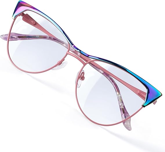 Blue Blockers Glasses for Women, Bluelight Glasses with Cat Eye Frame for Style, Comfort, Eye Strain Relief