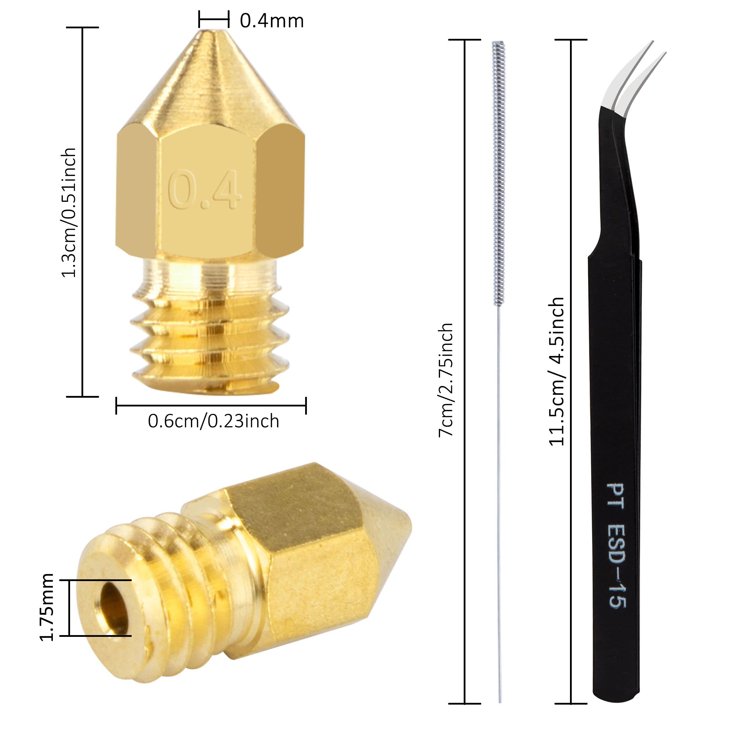 Lot 25 Buses Imprimante 3D MK8 - Laiton Et Acier Inox - 0.2mm à 0.8mm - Pour Creality Ender 3 CR-10