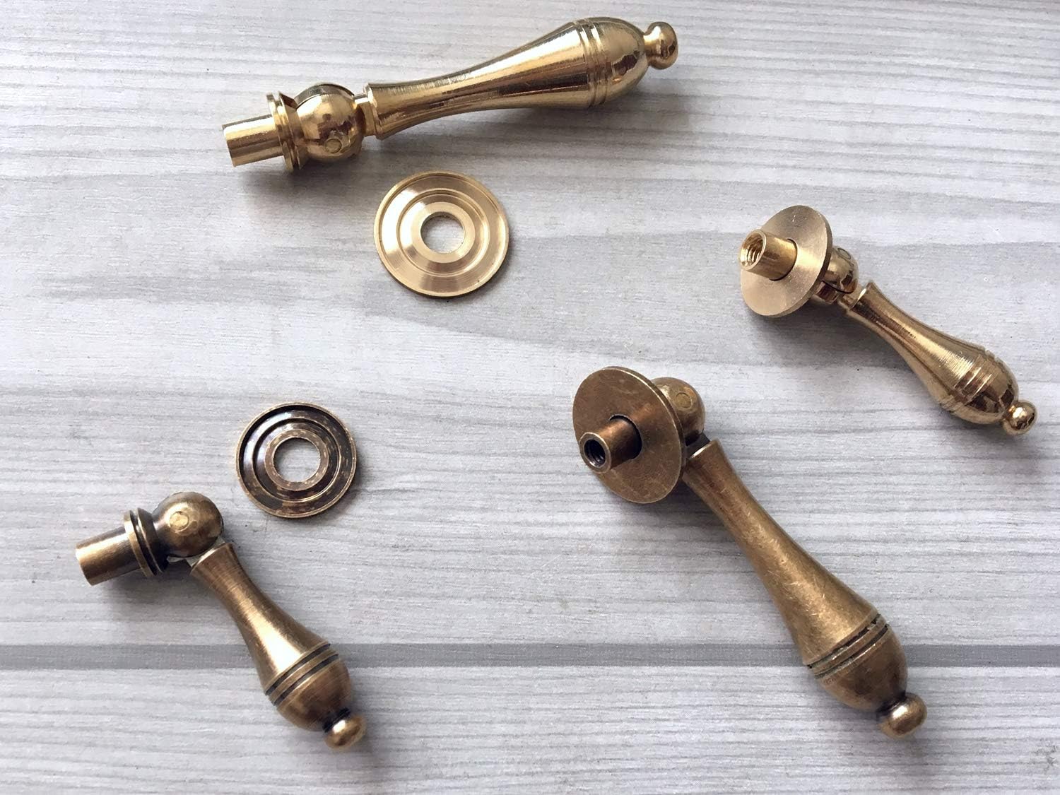 Brass Drawer Knob Single Drop Pull Knob Drawer Pull Pendant Dresser Pull Handles Antique Bronze (Large, Antique Bronze)