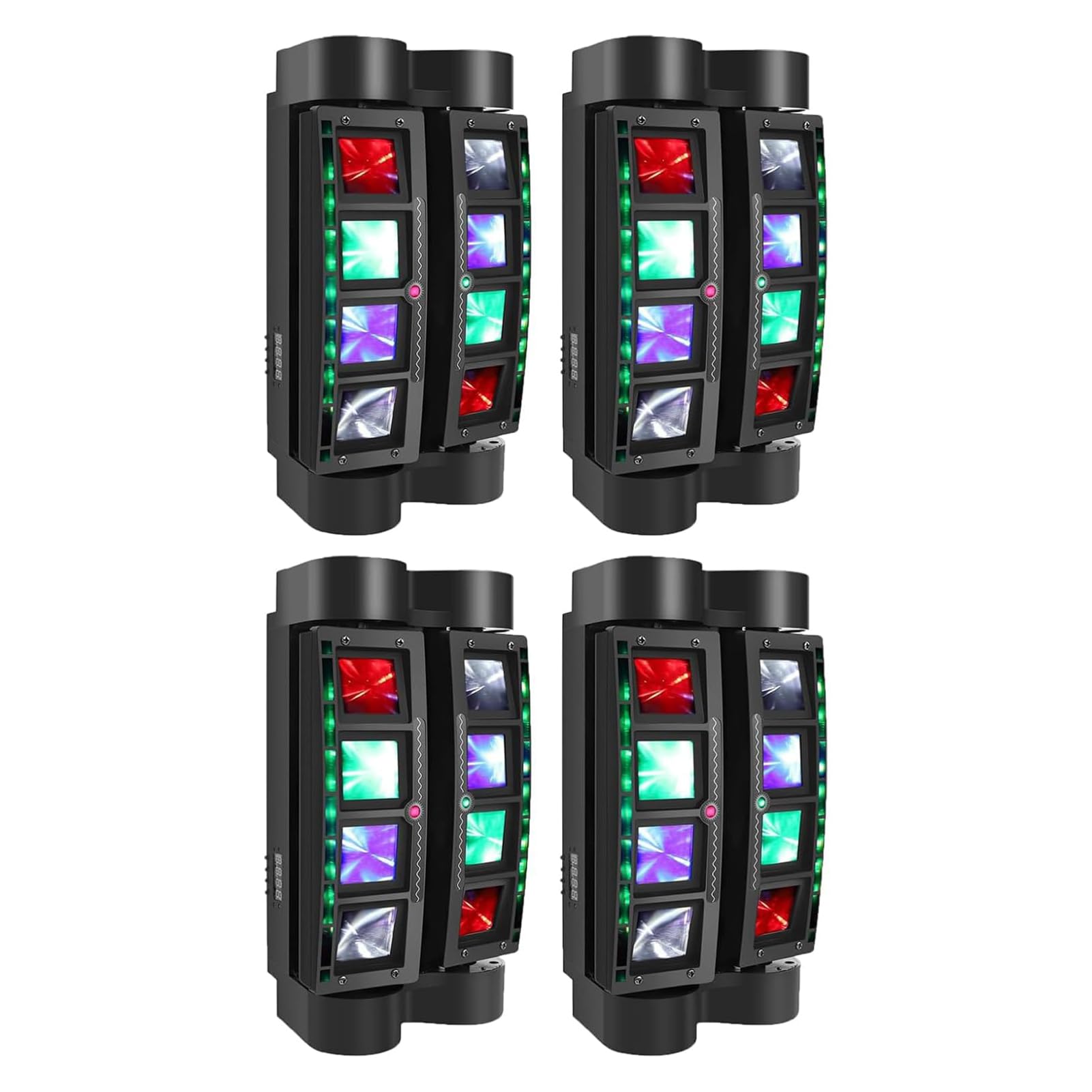 8-strahl Rgbw Moving Head Licht, Dmx512- Und Soundaktiviertes Disco Dj Bühnenlicht Mit 2 Pixeleffekten, 150° Pan Und 60° Tilt, 7/15ch Beam-licht, Für Party Hochzeit Club 4pcs