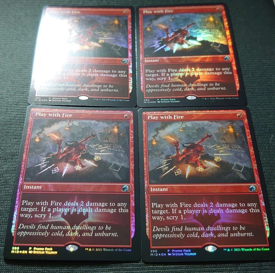 mtg 火遊び fnmプロモ foil 英語版 4枚セット mid mtg 火遊び fnm