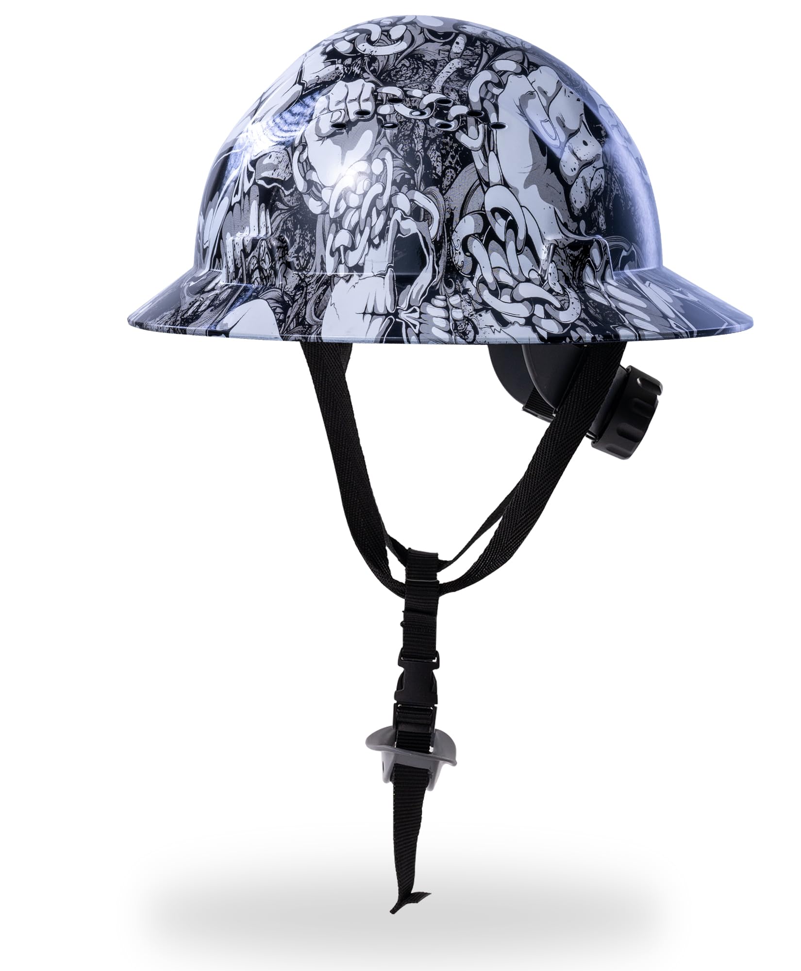 AnToolsAnTools Skeleton Pattern Design Full Brim Hard Hat, OSHA Approved Construction Hard Hats for Men, 4-Point Adjustable Suspension, ANSI Z89.1