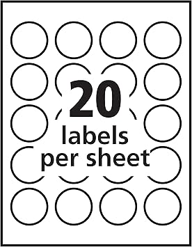 amazon com avery 6582 round print to the edge permanent labels 1 2 3 inch dia glossy clear 500 pack office products