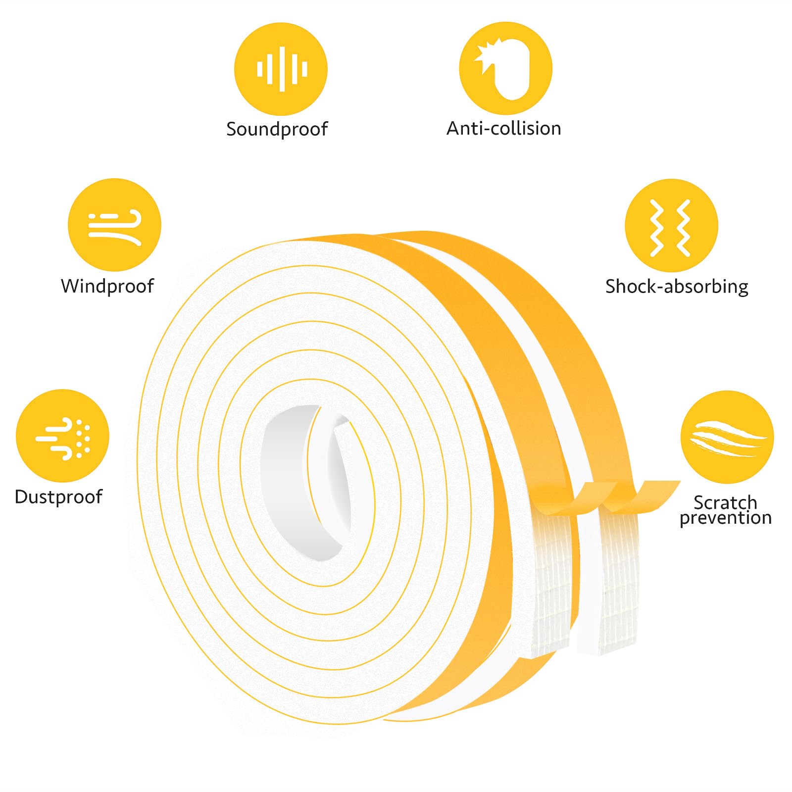 YIMIKI Foam Tape for Weatherproofing & Soundproofing, Closed Cell Home Window & Door Insulation Foam Tape, 4M Long - Image 4