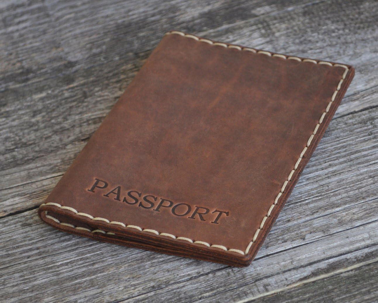 Personalized Passport holder, leather wallet, travel documents case with pockets for cards and cash, Monogram your Name