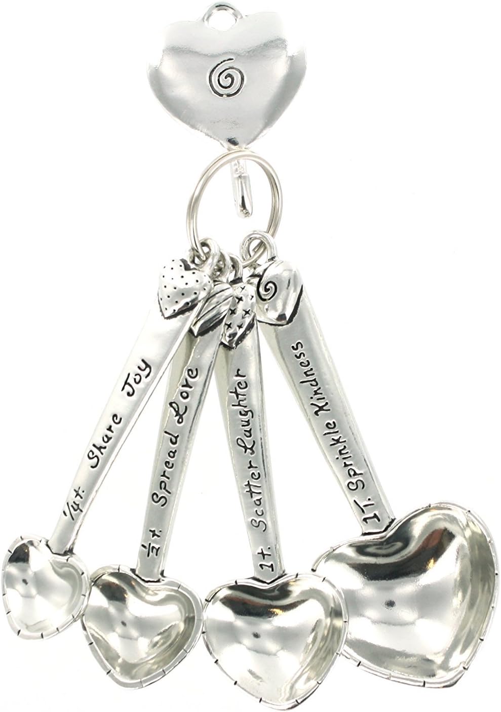 Basic Spirit Pewter Heart Measuring Spoons w/Hook