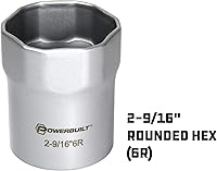 Vista 2 de Powerbuilt 647067 - Tuerca de bloqueo de rodamiento de rueda redondeada de 2-9/16 pulgadas, hexagonal de 6 puntos, bujes manuales Dodge Trucks