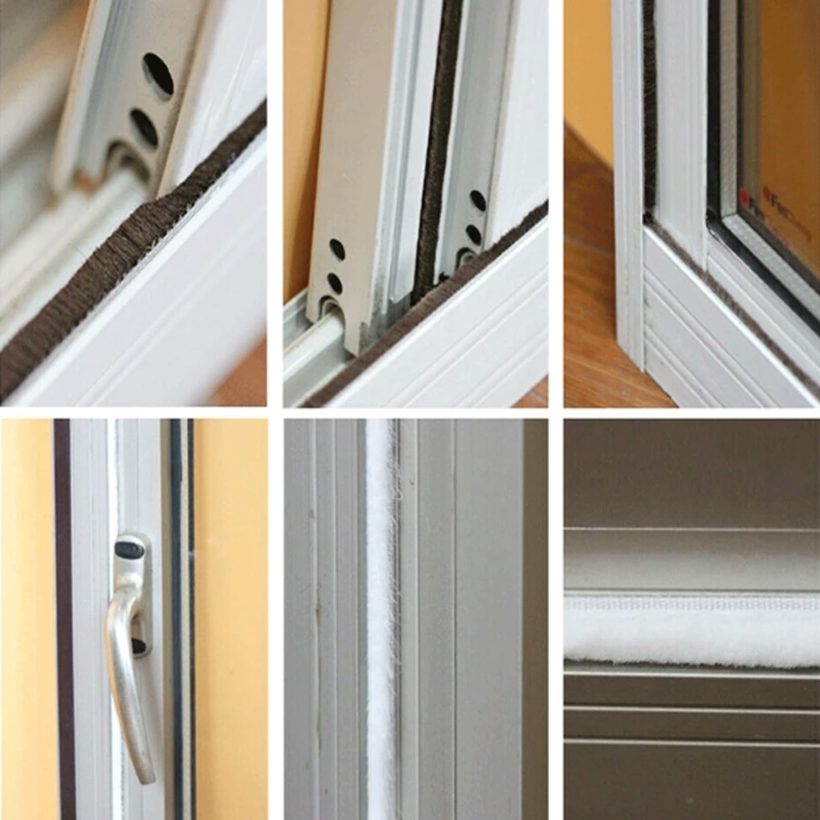 KRILLIQ Striscia di Tenuta a Spazzola per finestre in Polipropilene, Accessori per Porte Resistenti allo stiramento, guarnizioni per Lato Telaio di finestre/Porte