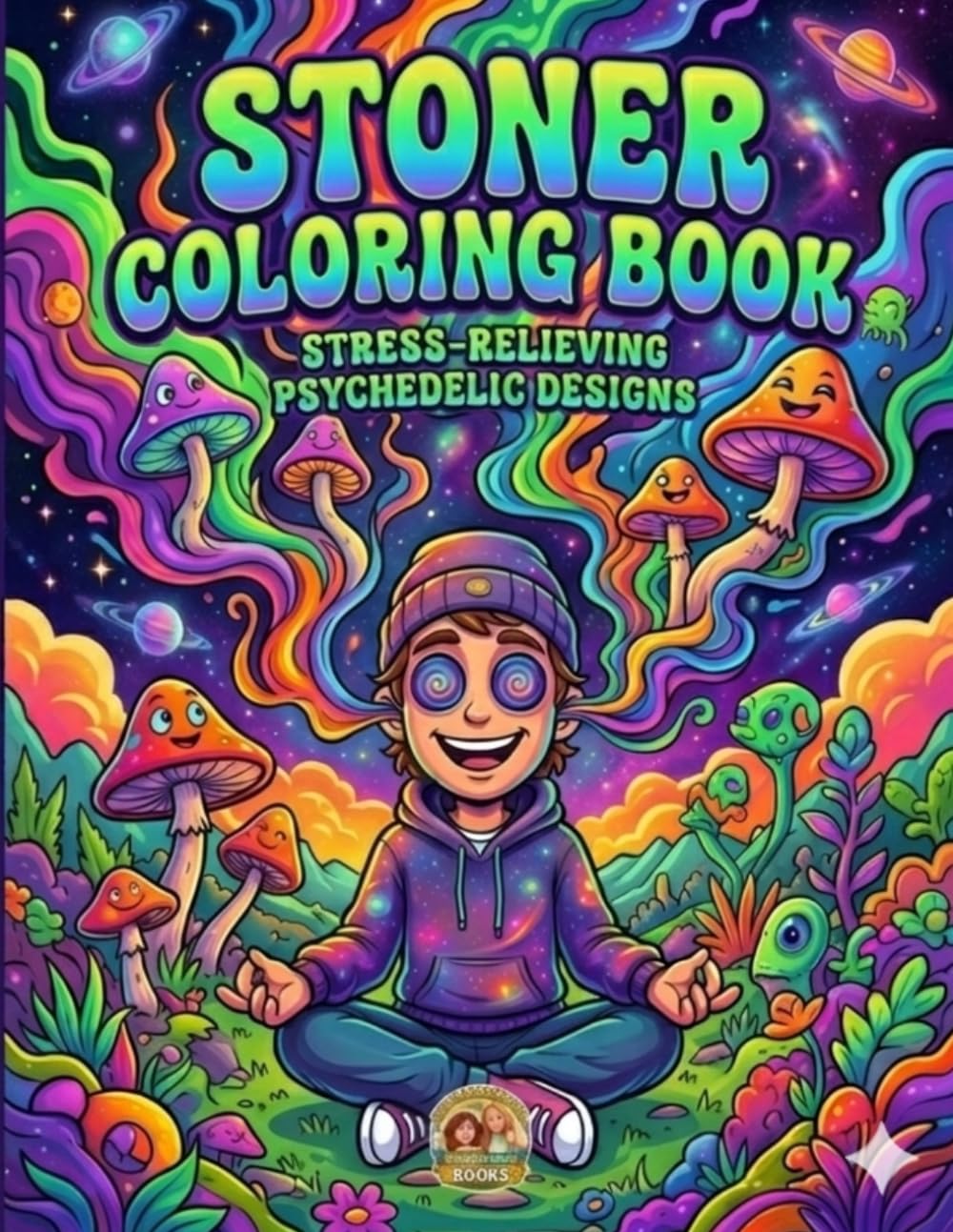 Stoner Coloring Book for Adults: 50+ Trippy Cannabis Designs with Nature Scenes, Spiritual Symbols and Chill Vibes - Stress Relief Coloring Pages for Weed Lovers and 420 Enthusiasts