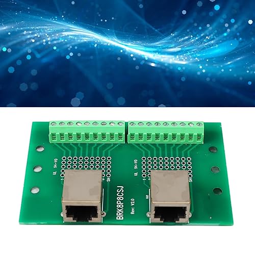Miniatura 4 de Placa de conexión de conector Ethernet RJ45 dual con placa terminal de tornillo para transferencia de datos rápida y amplia aplicación