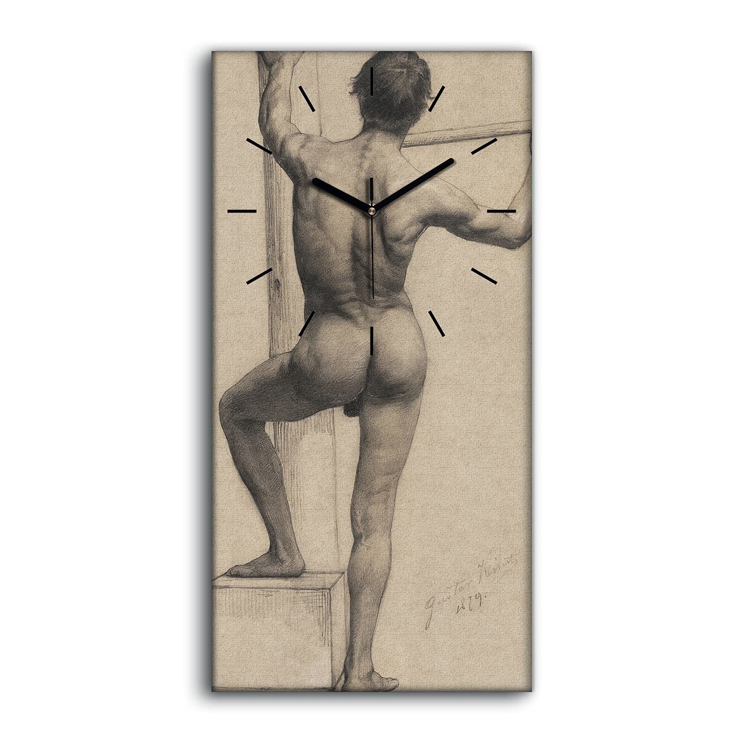 Horloge Silencieuse Salon Toile 30x60cm Finie la Nuisance du Tic-Tac