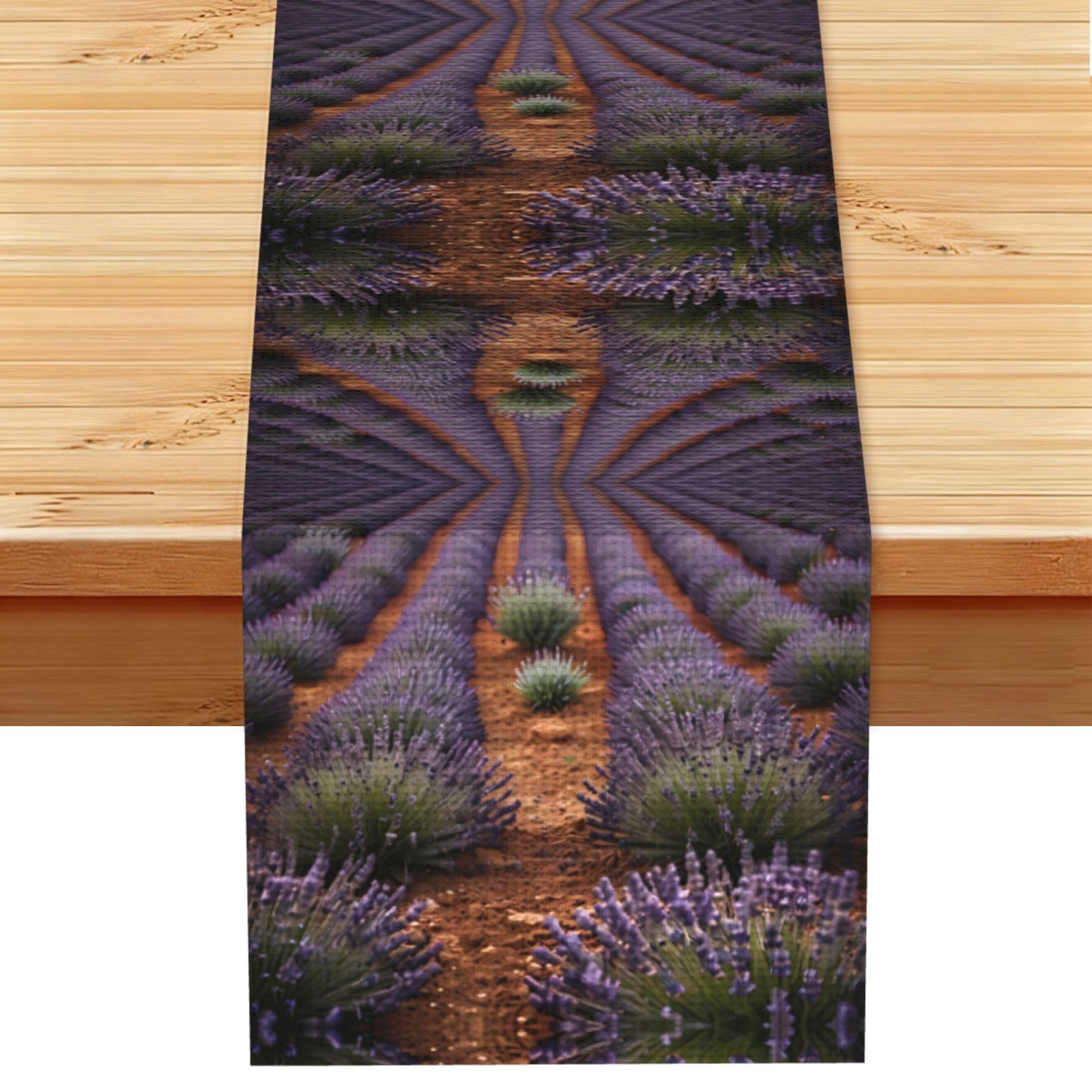 lavender fields Linen Feel Table Runner Wedding Party Home Decoration