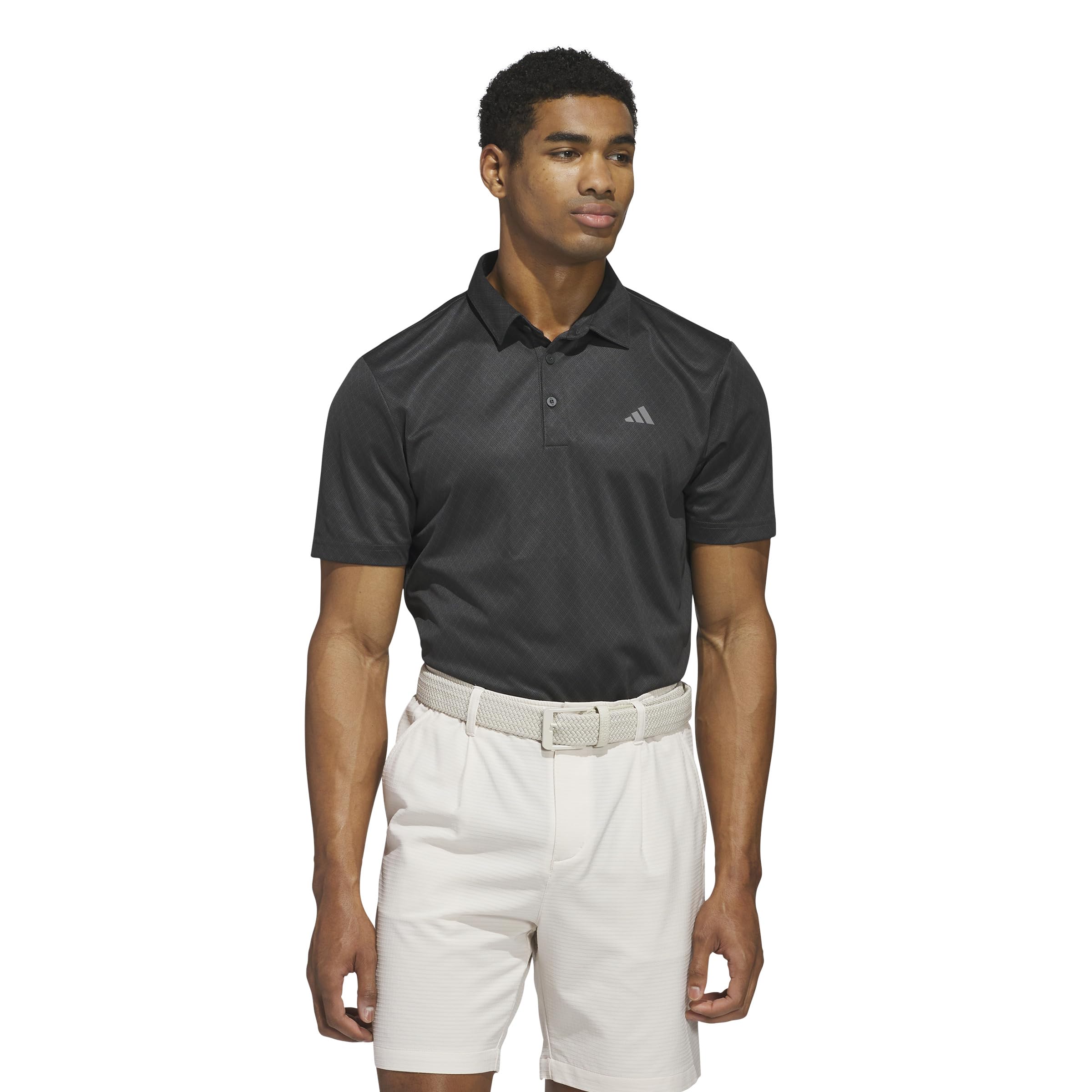 adidas Allover Print męska koszulka polo z nadrukiem (opakowanie 1 szt.), Węgiel S18/czarny, L