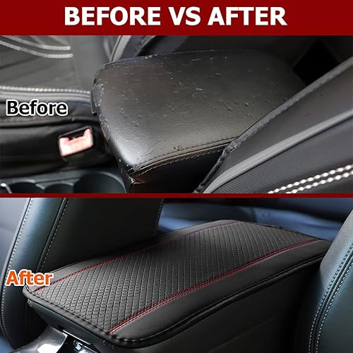 Miniatura 107 de Cojín de cuero para consola central de automóvil, 11.4 x 7.4 pulgadas, impermeable, funda para reposabrazos, accesorios de protección