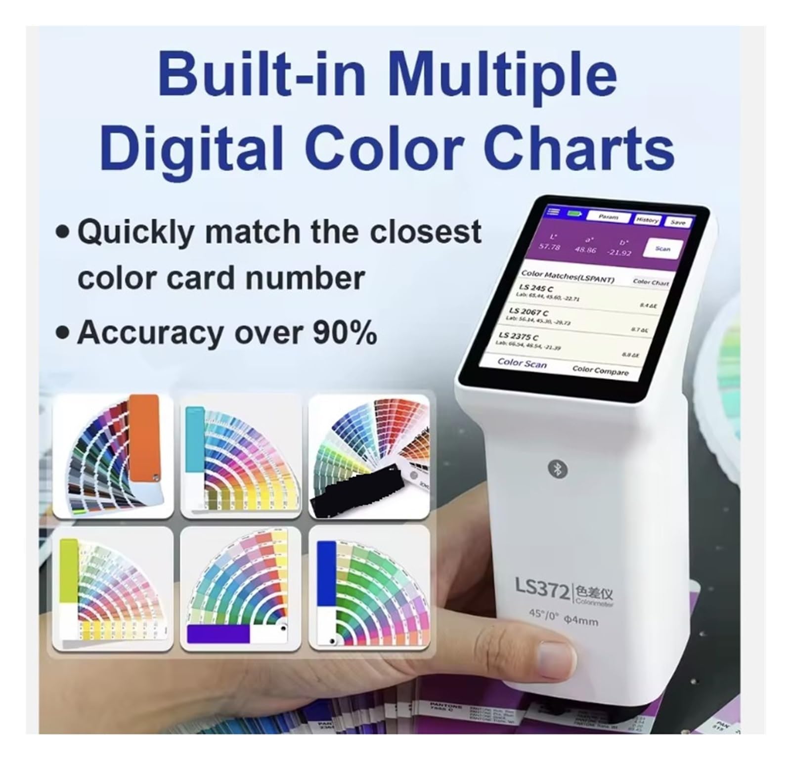 Espectrofotómetro, Colorímetro De Pantalla Táctil Apertura LS372 4 Mm