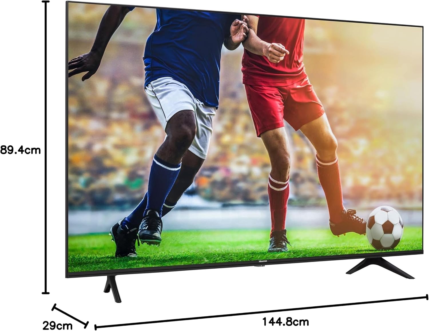 Hisense 65A7100F TV dimensions diagram